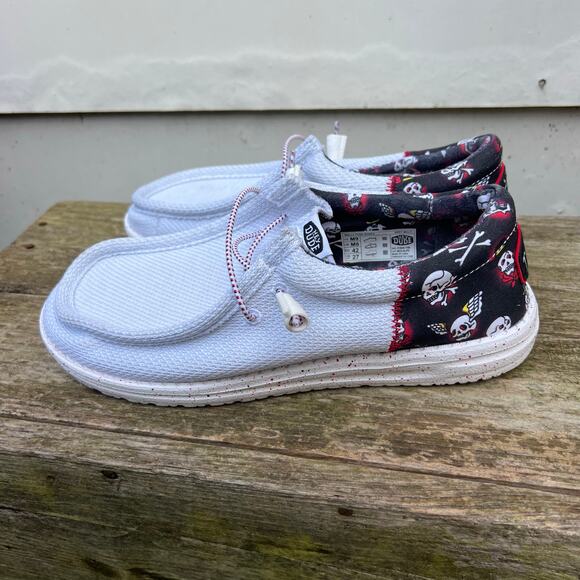 Hey Dude Wally Funk Bones Pirate Size 9 Grey Multi Loafer Shoes SKU 41844-1HK main image 6